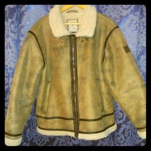 Guess. Xxl heavy mens leather and polyester jacket